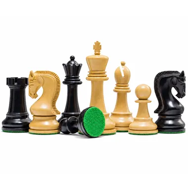 Close-up of Leningrad pieces showing green felt base