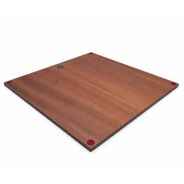 Mahogany and birch wood chess board, underside view with felt