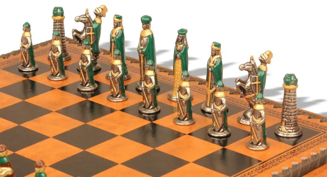 Small Medieval Chess Set and Chess Board with Storage - Image 6
