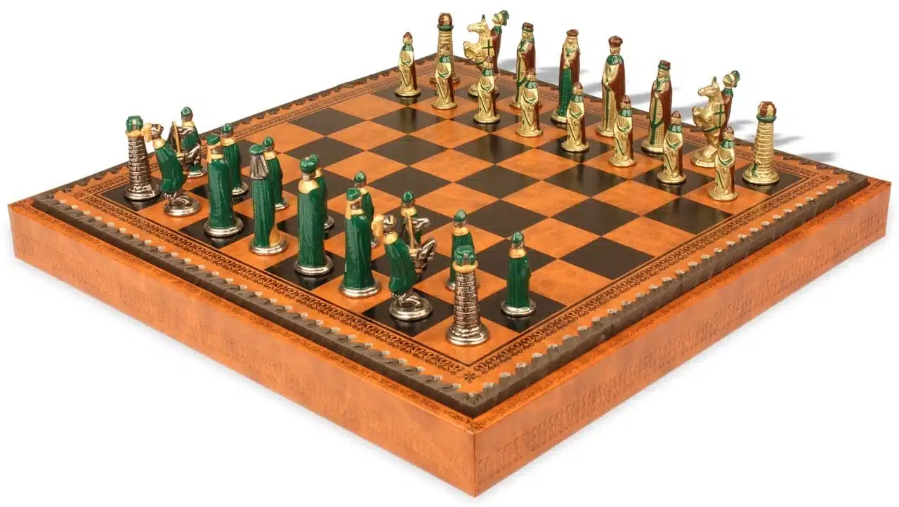 Small Medieval Chess Set and Chess Board with Storage - Image 2