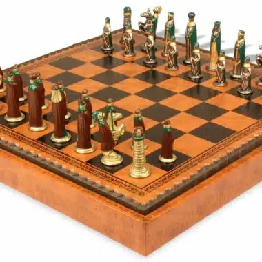 Small Medieval Chess Set and Chess Board with Storage
