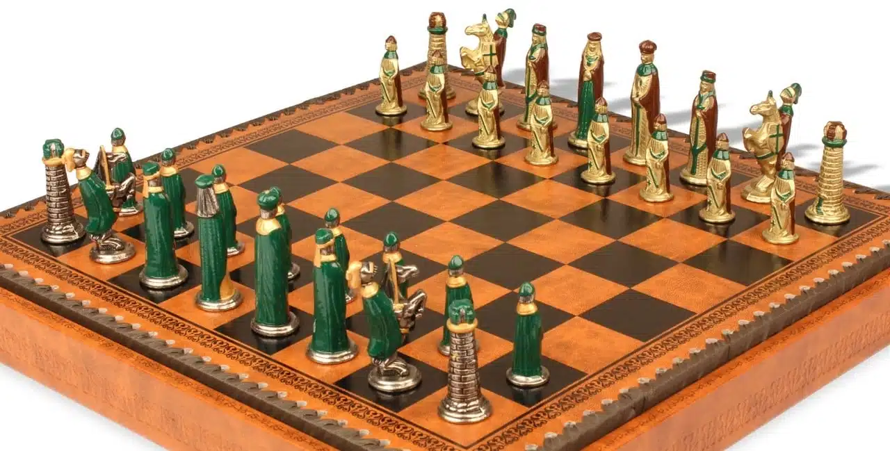 Small Medieval Chess Set and Chess Board with Storage - Image 4