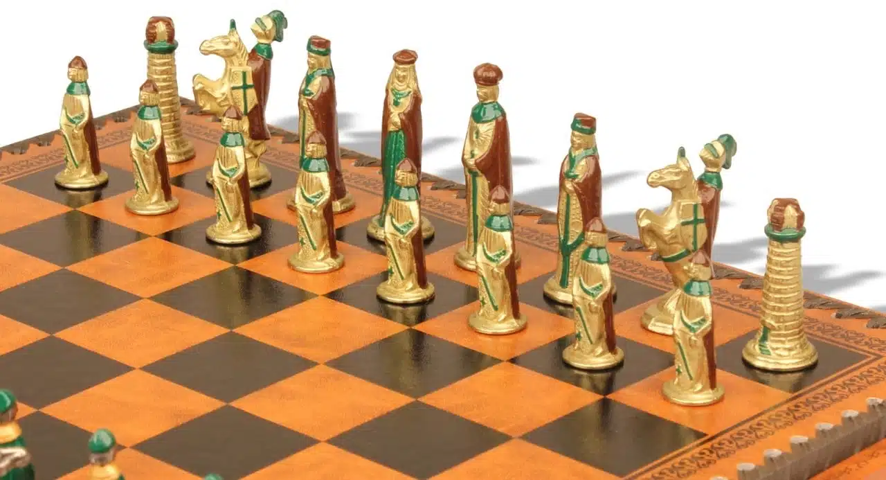 Small Medieval Chess Set and Chess Board with Storage - Image 5