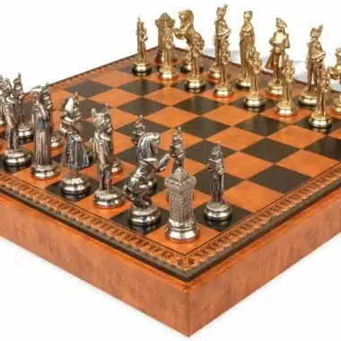 Grand Napoleon VII Chess Set with Storage Chess Board and Metal Chess Pieces
