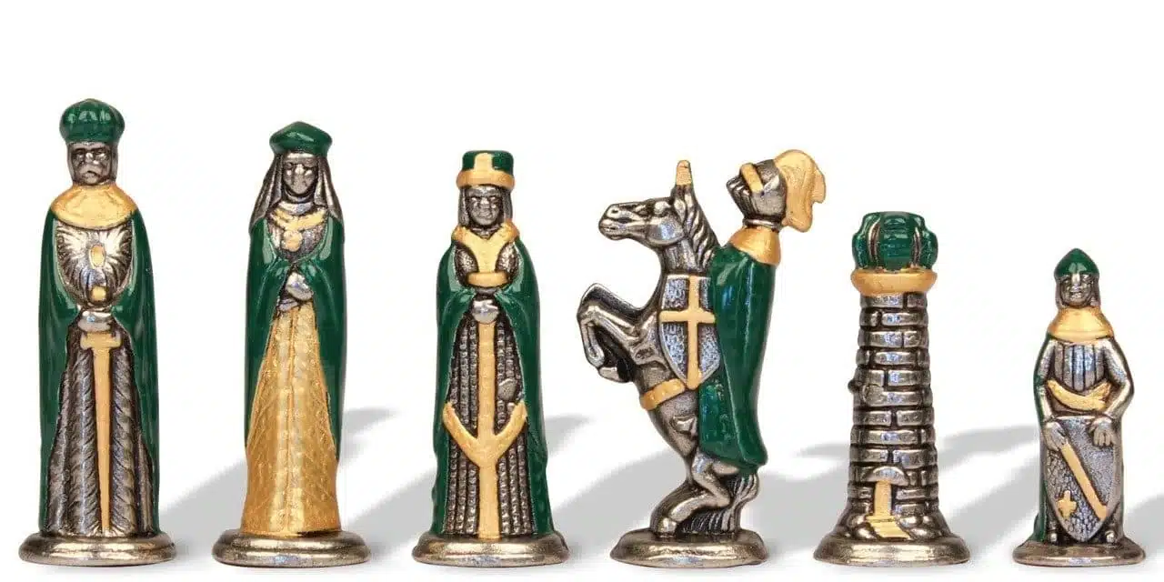 Small Medieval Chess Set and Chess Board with Storage - Image 9