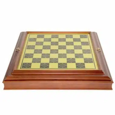 Jeu d'Échecs Napoléon - Échiquier en bois effet laiton avec rangement intégré & Pièces en métal
