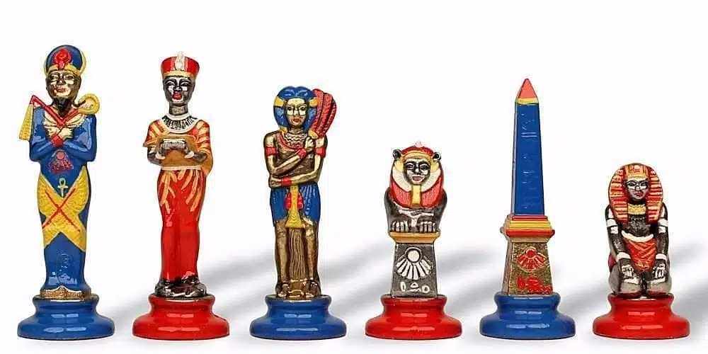 Ancient Egypt Metal Chess Pieces and Faux Leather Chess Board - Image 5