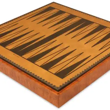 Jeu d'Échecs Flowered - Échiquier - Backgammon et Jeu de dames en similicuir & Pièces d'échecs en métal