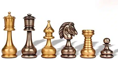 Large Persian Chess Set - Chess Board - Backgammon and Draughts in Faux Leather & Solid Brass Pieces - Image 7