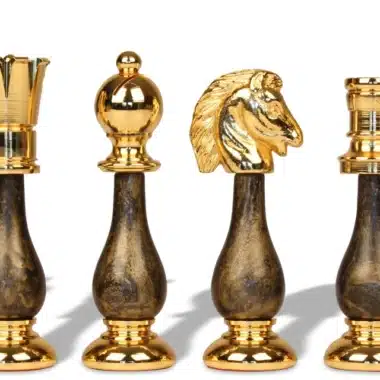 Jeu d'Échecs Fantaisie en Bois et Laiton massif