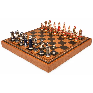 Mary Stuart chess set complete on faux leather board with storage box