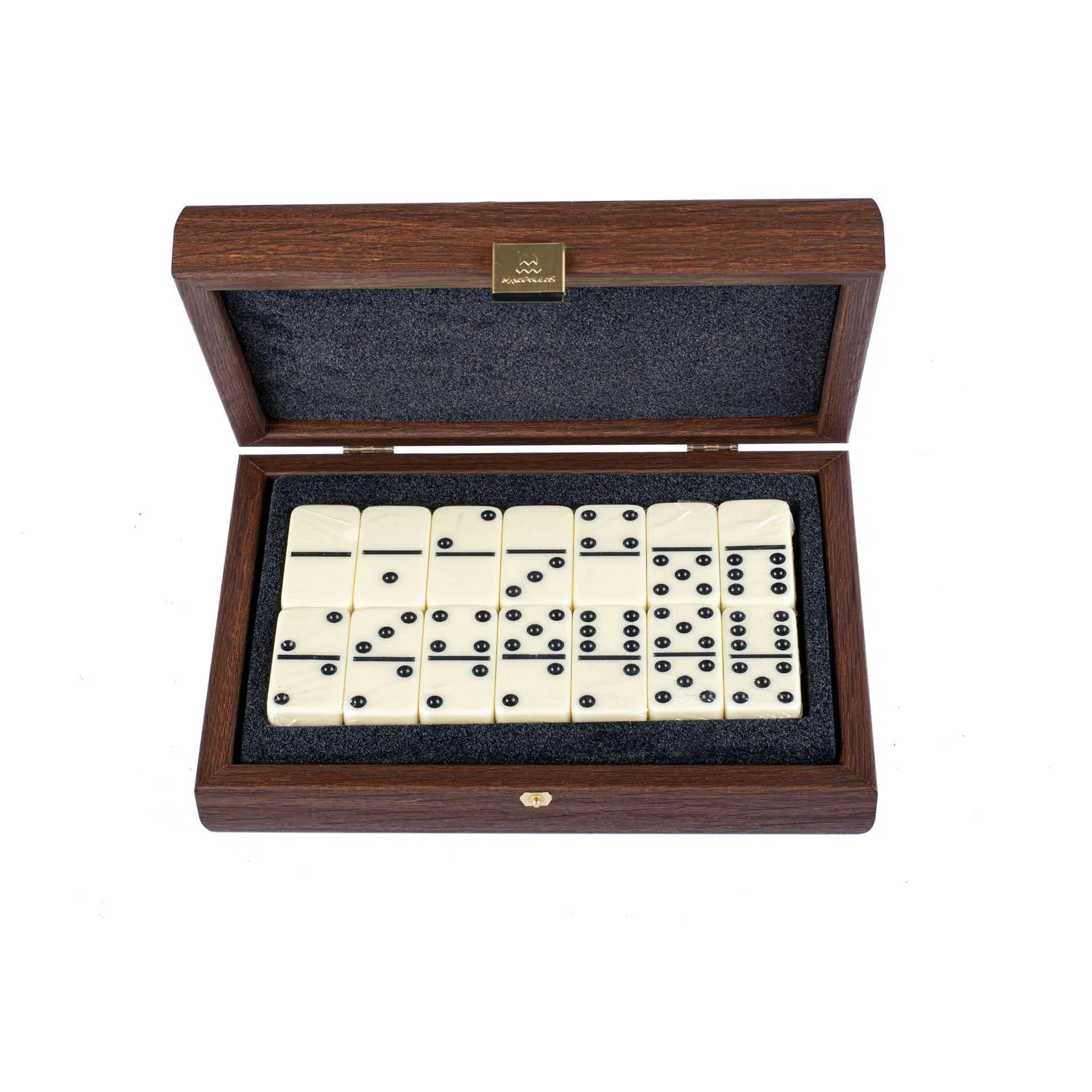 Brown Domino Set - Brown Leather and Wood Box - Image 2