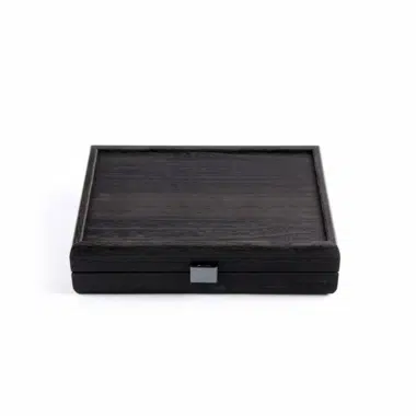 Black Domino Set - Wooden Box