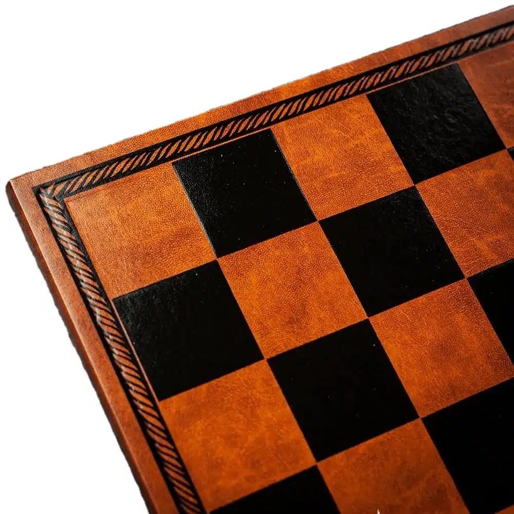 Fantasy Water vs Fire Resin Chess Set with Brown and Black Faux Leather Chess Board - Image 10