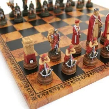 Alternative view of Camelot Chess Set - Faux Leather Chess Board & Resin Chess Set