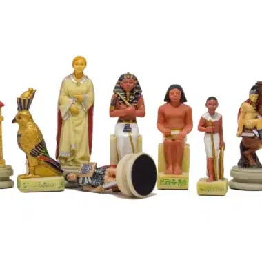 Alternative view of Roman vs Egyptian Chess Set in Resin & Faux Leather Chess Board with Storage Compartment