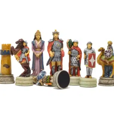 Alternative view of Roman vs Arab Resin Chess Set with Faux Leather Board with Storage Compartment & Resin Chess Pieces