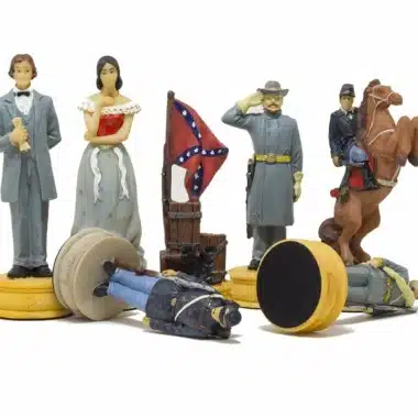Alternative view of American Civil War Resin Chess Set & Faux Leather Chess Board with Storage Compartment