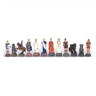 Alternative view of Greek Mythology Pewter Chess Set with Faux Leather Chess Board
