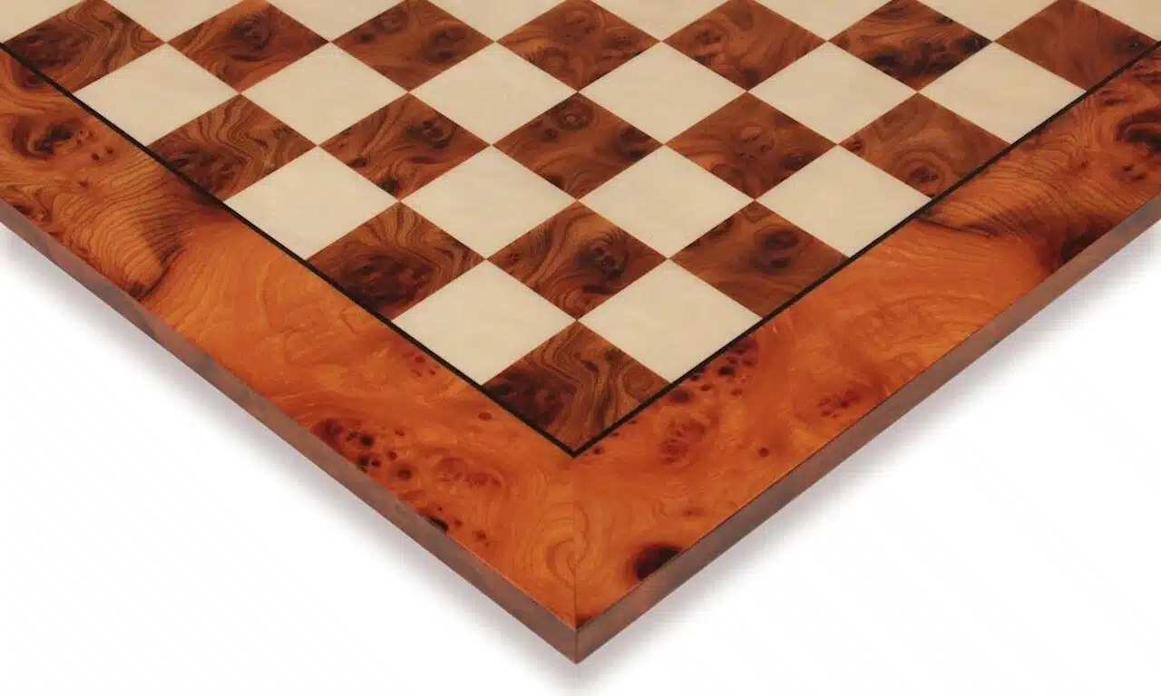 Small Cute Flower Chess Set - Briar and Elm Wood Chess Board and Metal Chess Pieces - Image 10