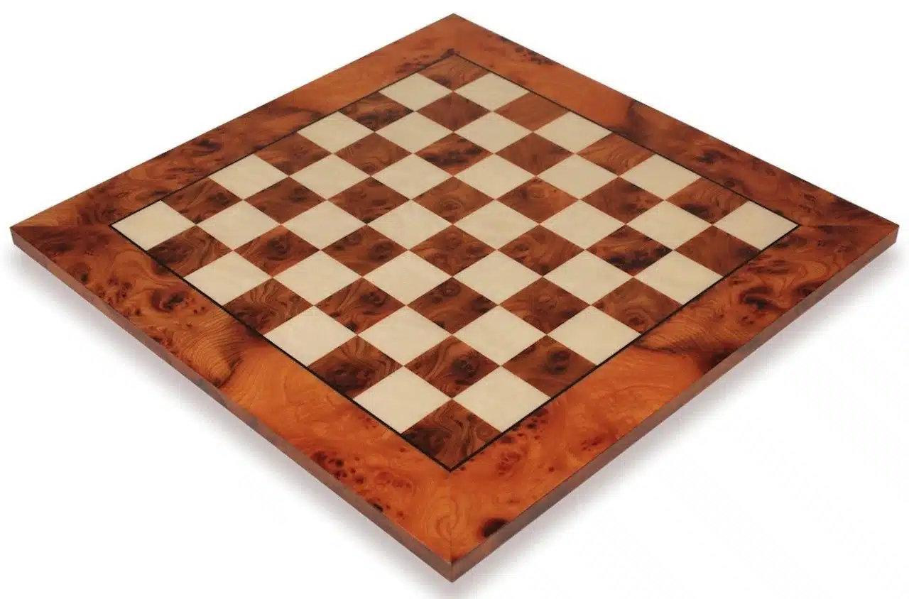Small Cute Flower Chess Set - Briar and Elm Wood Chess Board and Metal Chess Pieces - Image 9