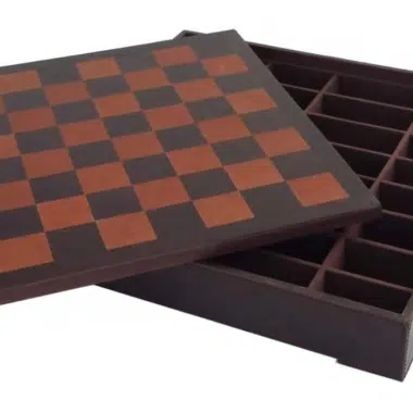 Alternative view of Acacia Wood Chess Set with Genuine Leather Chess Board and Storage