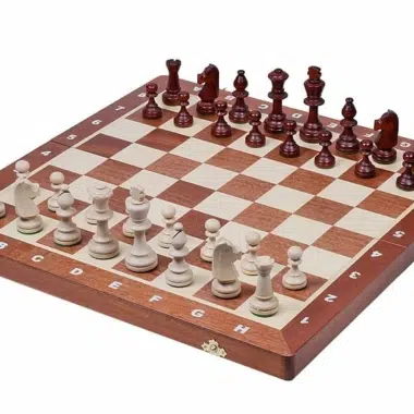Folding Chess Board and Wooden Chess Set Size 6 with Storage