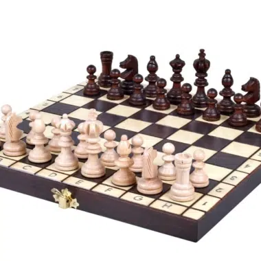 Small Wooden Chess Pieces with Alphanumeric Folding Wooden Chess Board