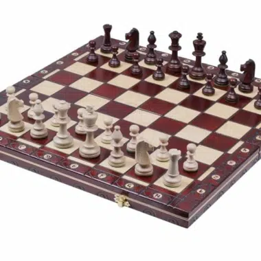 Folding Chess Board and Wooden Chess Set with Storage