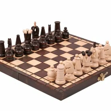Small Folding Wooden Travel Chess Set