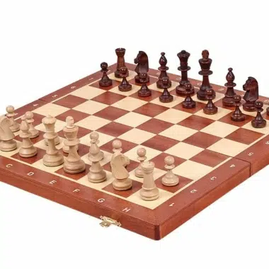 Wooden Chess Set and Chess Board with Storage
