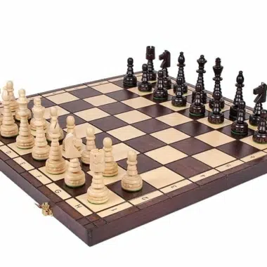 Large Wooden Chess Set and Folding Chess Board with Storage