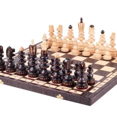 Large Folding Wooden Chess Set and Chess Board with Storage