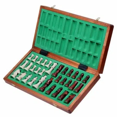 Alternative view of Folding Chess Board and Wooden Chess Set Size 6 with Storage