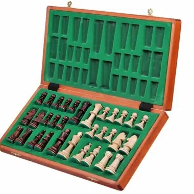 Alternative view of Wooden Chess Set and Chess Board with Storage