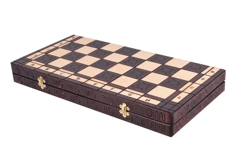 Large Folding Wooden Chess Set and Chess Board with Storage - Image 8