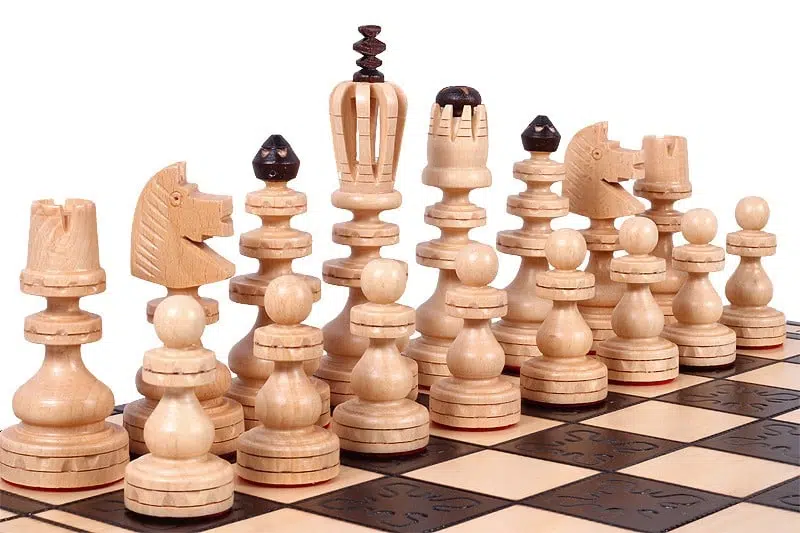 Large Folding Wooden Chess Set and Chess Board with Storage - Image 4