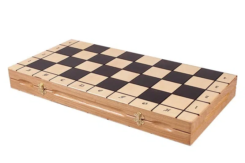 Folding Wooden Chess Board and Themed Chess Set with Storage - Image 7