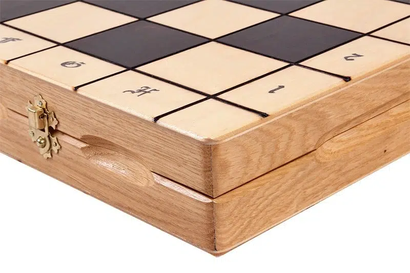 Folding Wooden Chess Board and Themed Chess Set with Storage - Image 8
