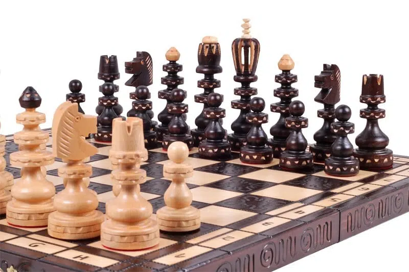 Large Folding Wooden Chess Set and Chess Board with Storage - Image 7