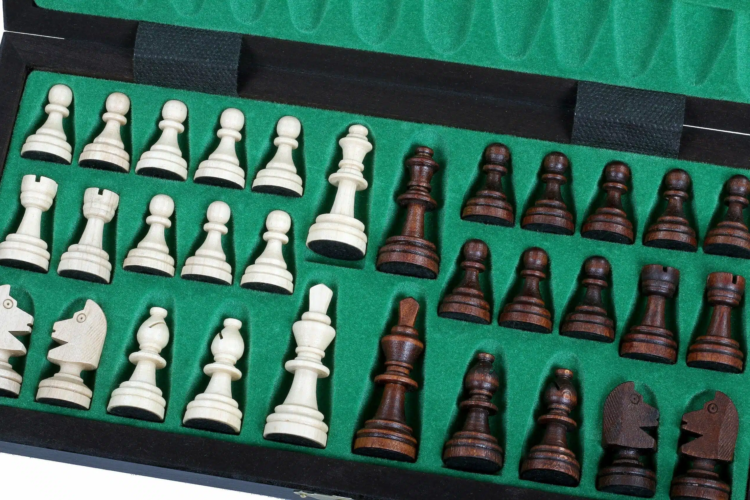 Small Magnetic Wooden Chess Set with Storage - Image 8