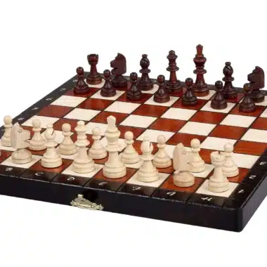 Small Magnetic Wooden Chess Set with Storage