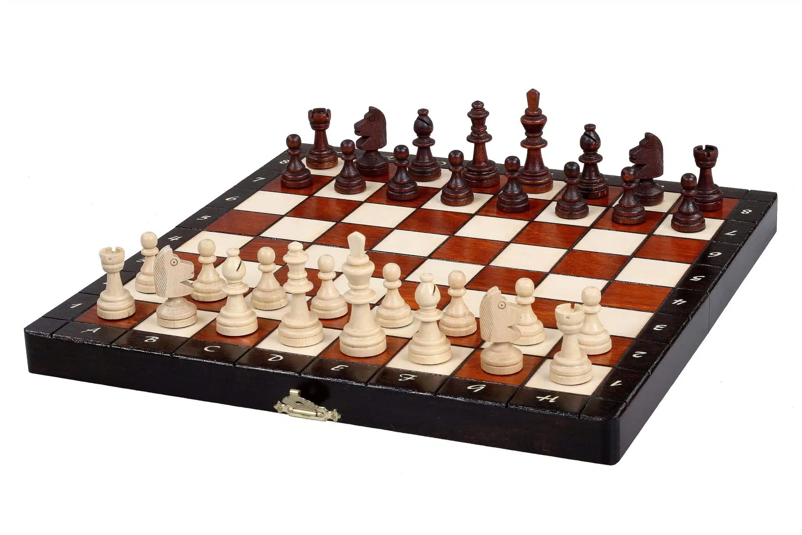 Small Magnetic Wooden Chess Set with Storage