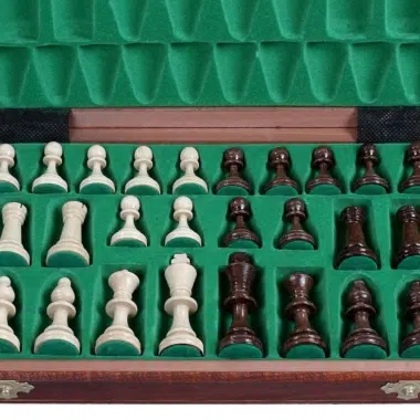 Alternative view of Wooden Chess Pieces and Folding Chess Board