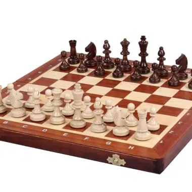 Wooden Chess Pieces and Folding Chess Board