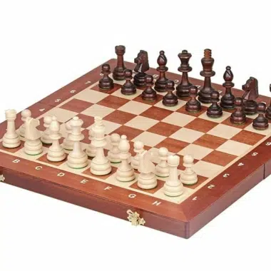 Folding Wooden Chess Set and Chess Board with Storage