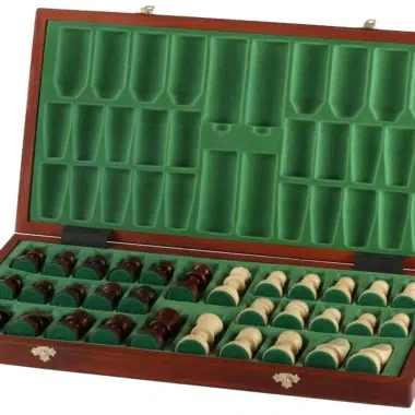 Alternative view of Large Folding Wooden Chess Set with Storage