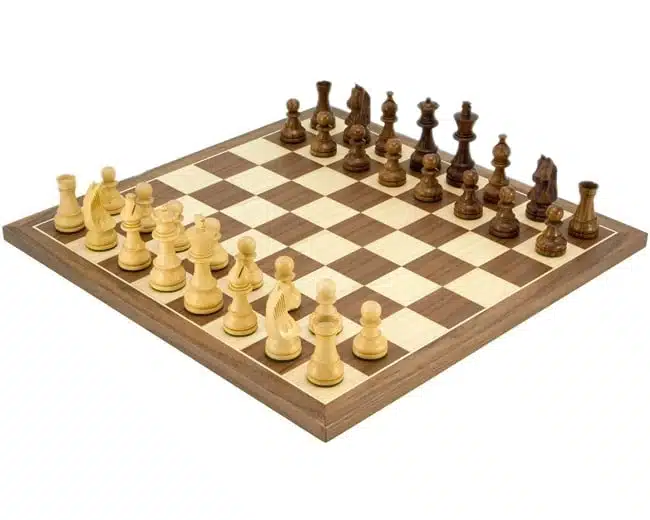 Golden Rosewood Chess Set with Walnut Wood Chess Board