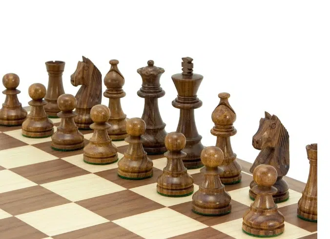 Golden Rosewood Chess Set with Walnut Wood Chess Board - Image 3
