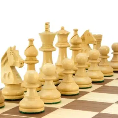 Alternative view of Golden Rosewood Chess Set with Walnut Wood Chess Board
